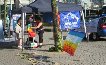 Hiroshima-Mahnwache für die Abschaffung von A-Waffen am 6.8.2015 in Mannheim