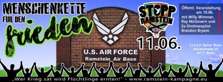 Stoppt Ramstein - Kein Drohnenkrieg Menschenkette