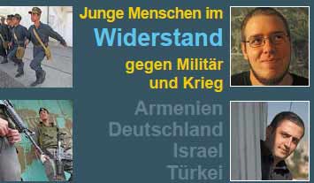 JungeMenschen im Widerstand gegen Militaer undKrieg