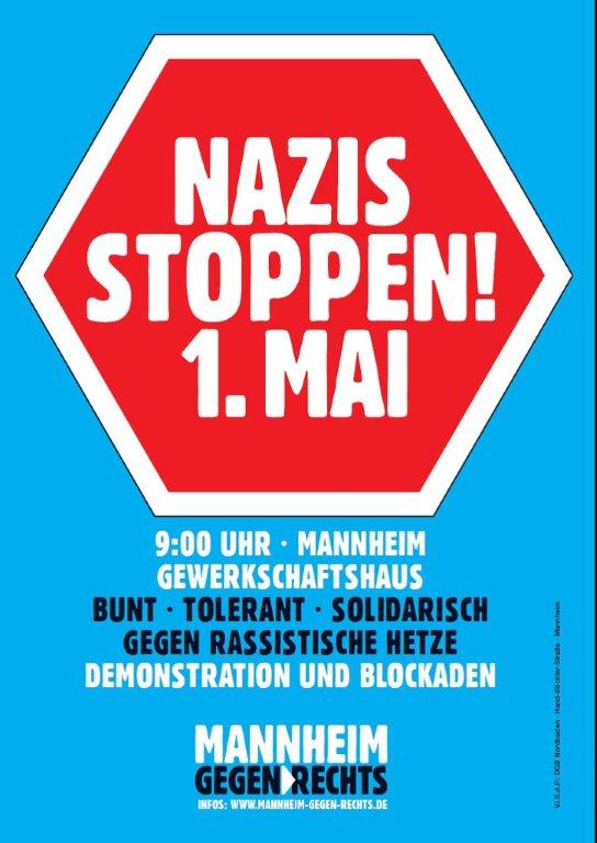 Nazis-stoppen in Mannheim am 1. Mai